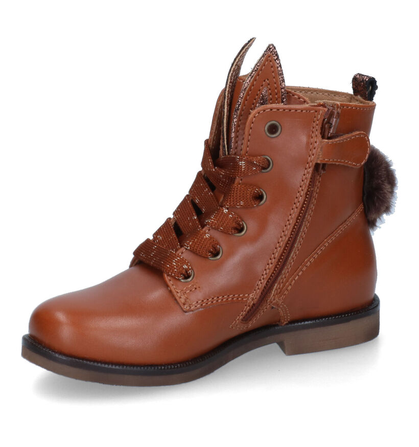 STONES and BONES Falp Cognac Bottines in leer (313888)