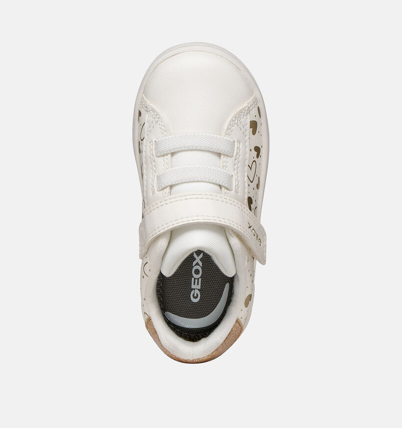 Geox Eclyper Witte/Gouden Sneakers met Hartjes voor meisjes (368433) - geschikt voor steunzolen