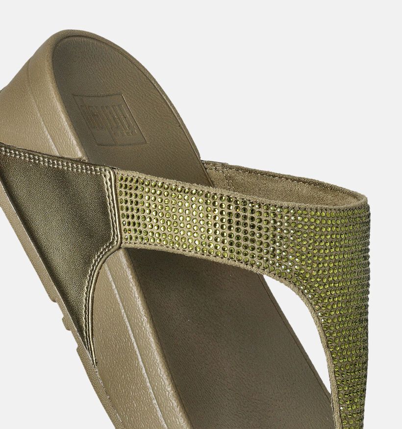 FitFlop Lulu Toepost Tongs en Vert pour femmes (353823)
