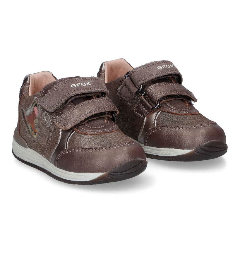 Geox Rishon Baskets en Taupe Disney Bambi pour filles (313607) - pour semelles orthopédiques