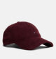 Tommy Hilfiger Flag 6 Panel Cord Casquette en Bordeaux pour hommes (362640)