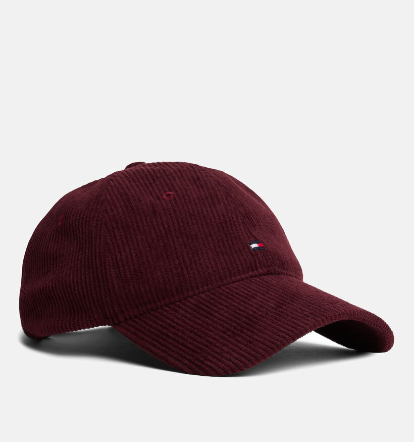 Tommy Hilfiger Flag 6 Panel Cord Casquette en Bordeaux pour hommes (362640)