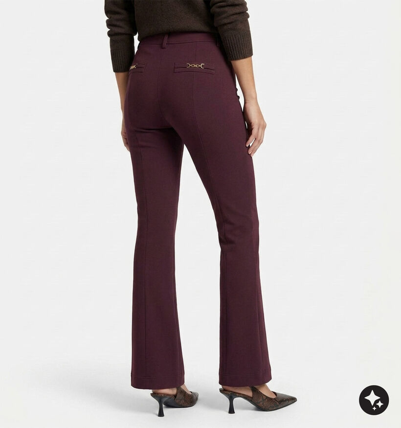 Guess Pantalon Flared en Bordeaux pour femmes (381011)