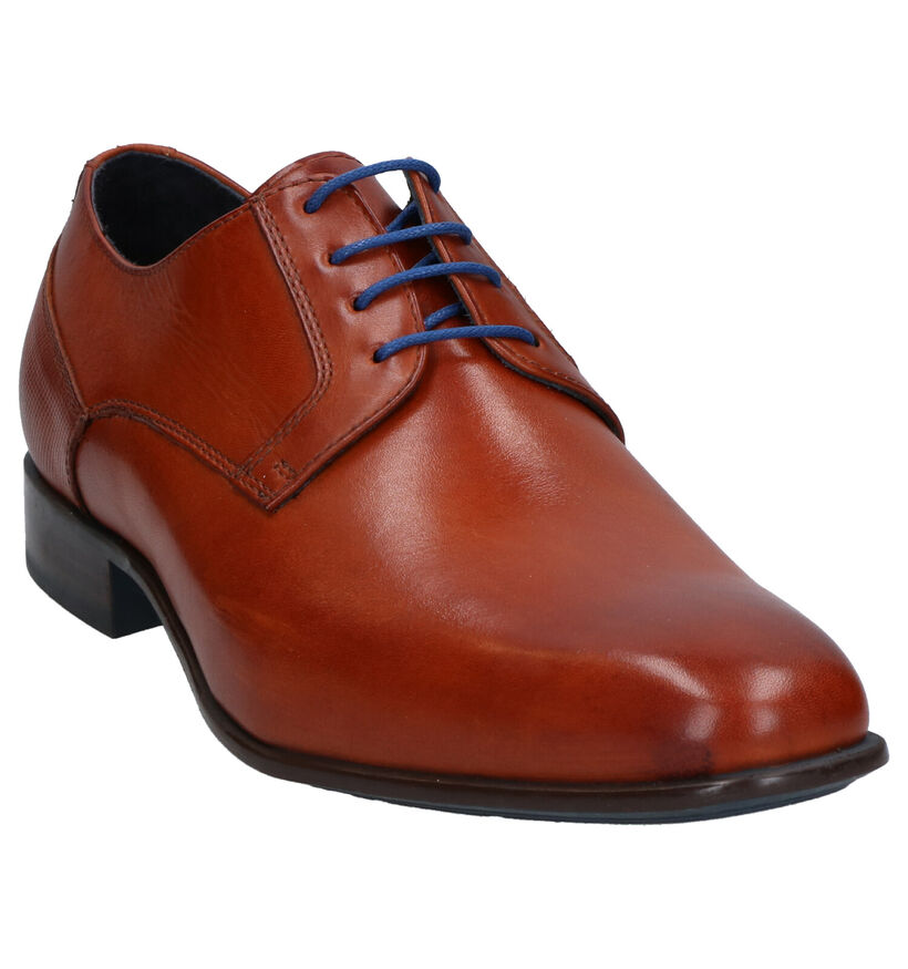 Via Borgo Cognac Veterschoenen in leer (279953)