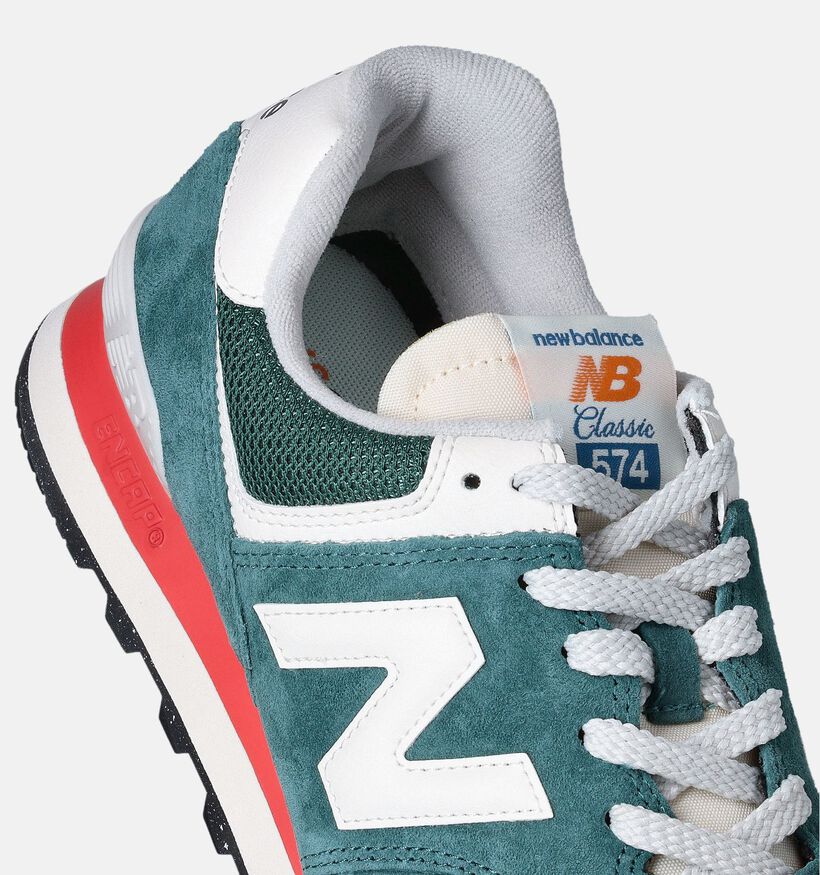 New Balance U 574 Baskets en vert pour hommes, garçons (350070) - pour semelles orthopédiques