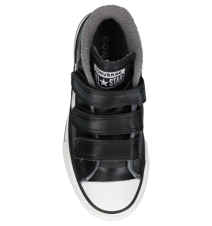 Zwarte Converse Star Player 3V Mid Hoge Sneakers met Velcro in leer (233386)