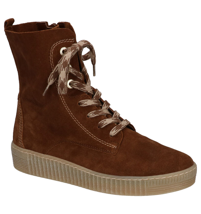 Gabor Best Fitting Cognac Boots in daim (297398)