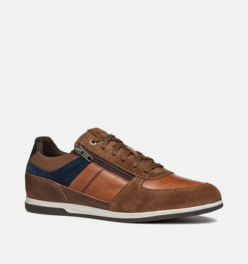 Geox Respira Lage schoenen Cognac/Blauw