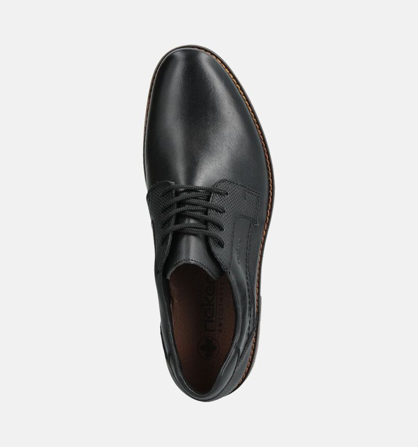 Rieker Zwarte Veterschoenen voor heren (376526) - geschikt voor steunzolen