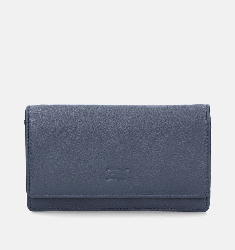 Crinkles Porte-monnaie à rabat en Bleu pour femmes (358057)