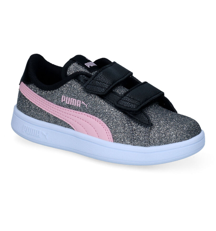 Puma Smash V2 Glitz Glam Zwarte Sneakers in kunstleer (311301)