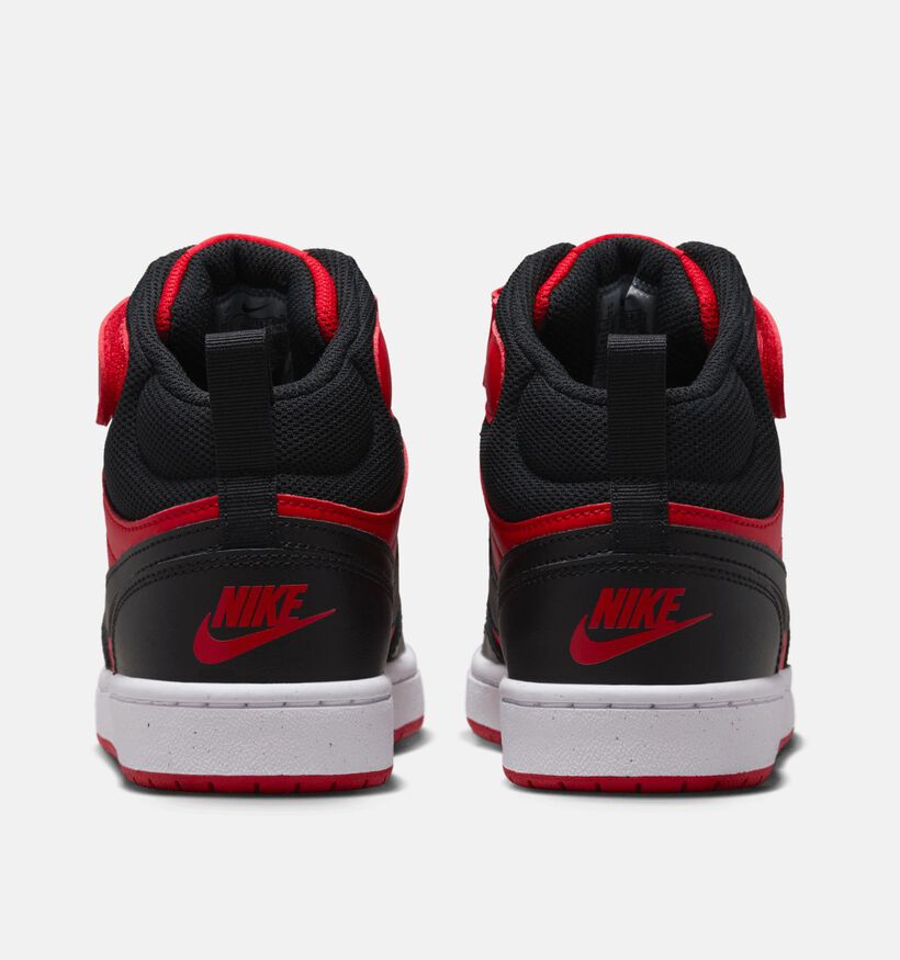 Nike Court Borough Mid 2 Zwarte/Rode Sneakers voor jongens (364595)