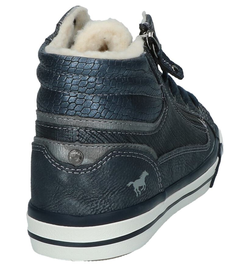 Mustang Chaussures hautes en Bleu foncé en simili cuir (222890)