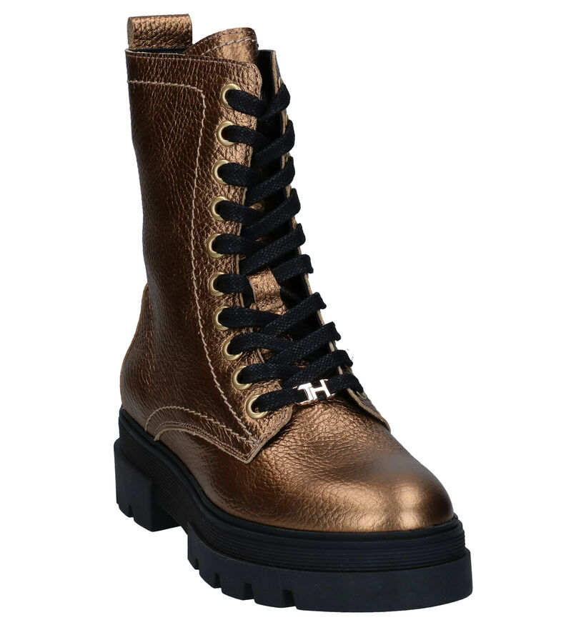Tommy Hilfiger Rugged Classic Bottines en Or en cuir (280002)