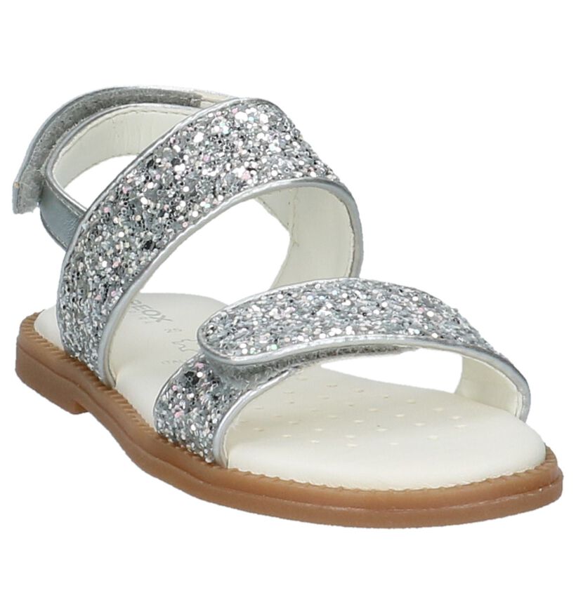 Geox Zilveren Sandalen met Glitters in kunstleer (213187)