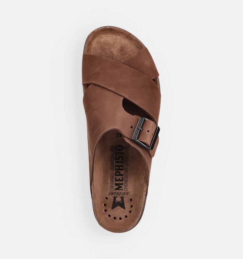 Mephisto Nordine Scratch Donkerbruine Slippers voor heren (370215)