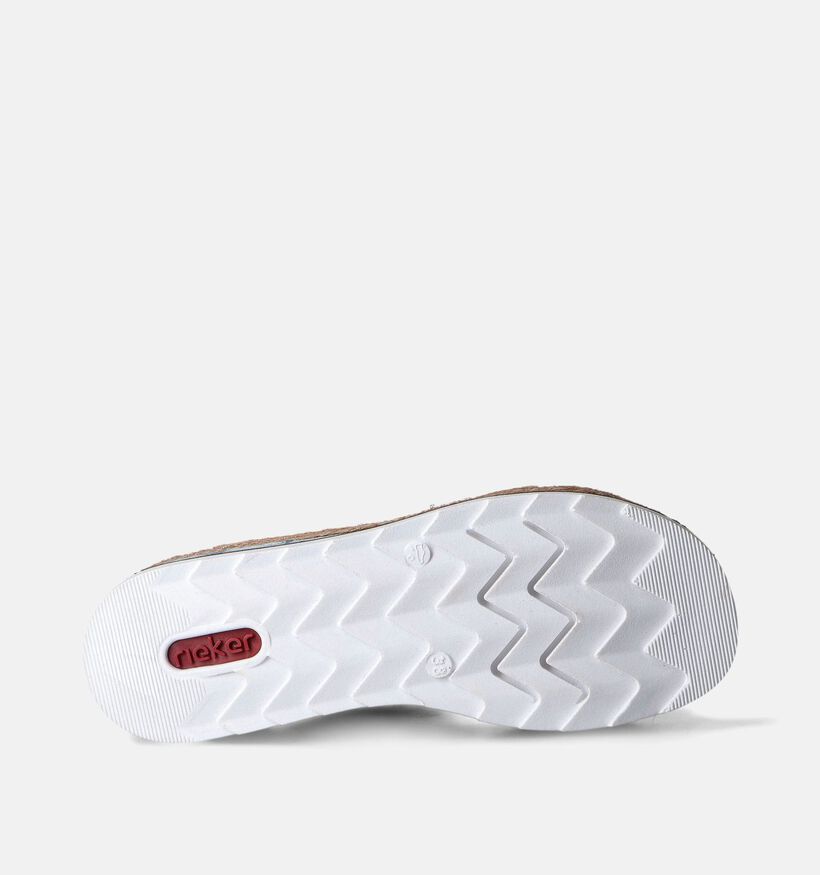 Rieker Blauwe Slippers met sleehak voor dames (354935)