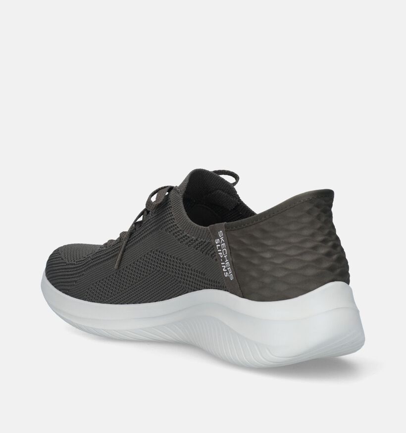 Skechers Slip-ins Ultra Flex 3.0 Brilliant Path Baskets en Vert Khaki pour femmes (343904)