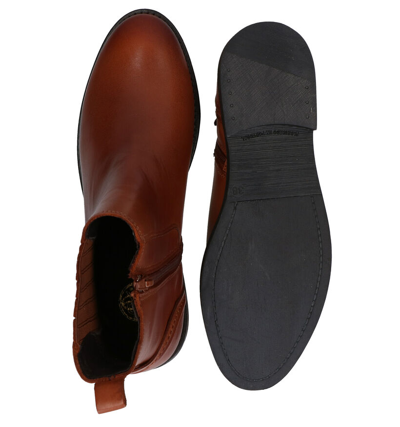 River Island Elise Cognac Enkellaarsjes in leer (281963)