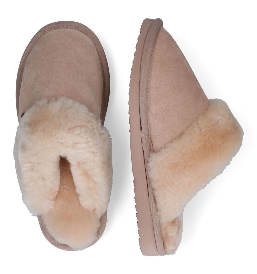 Warmbat Flurry Pantoufles en laine en Cognac pour femmes (329908)