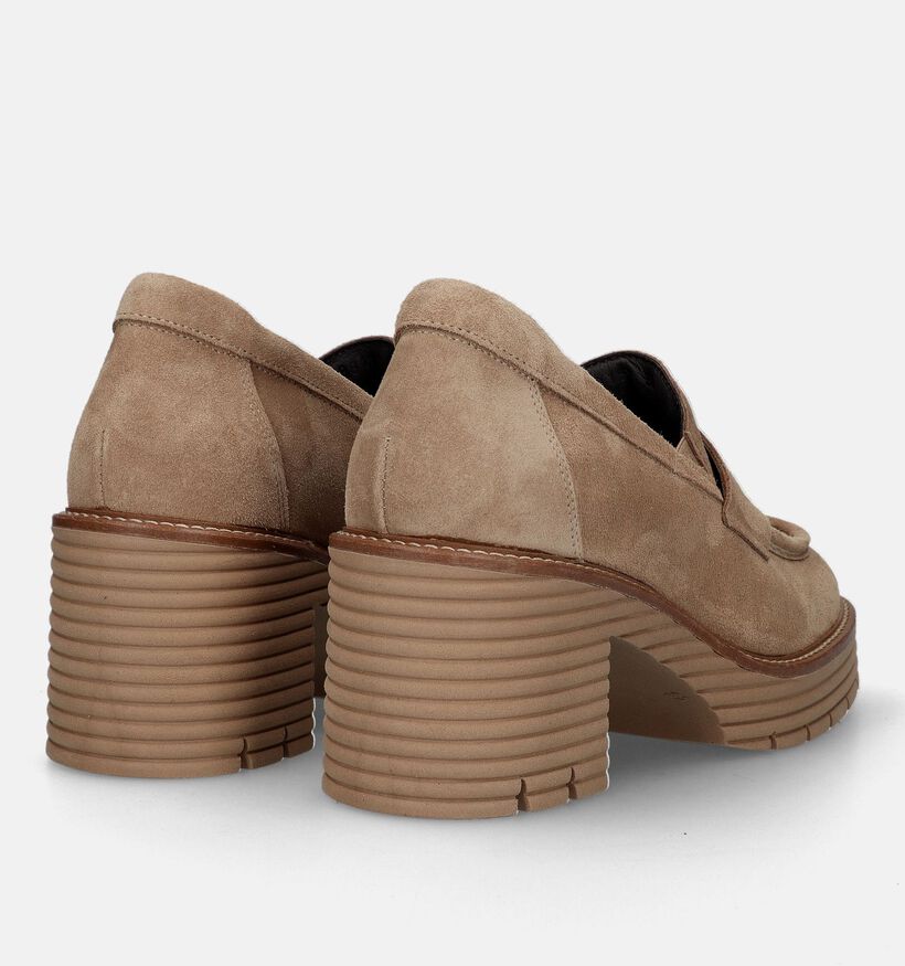 Softwaves Beige Mocassins met hak voor dames (332669) - geschikt voor steunzolen