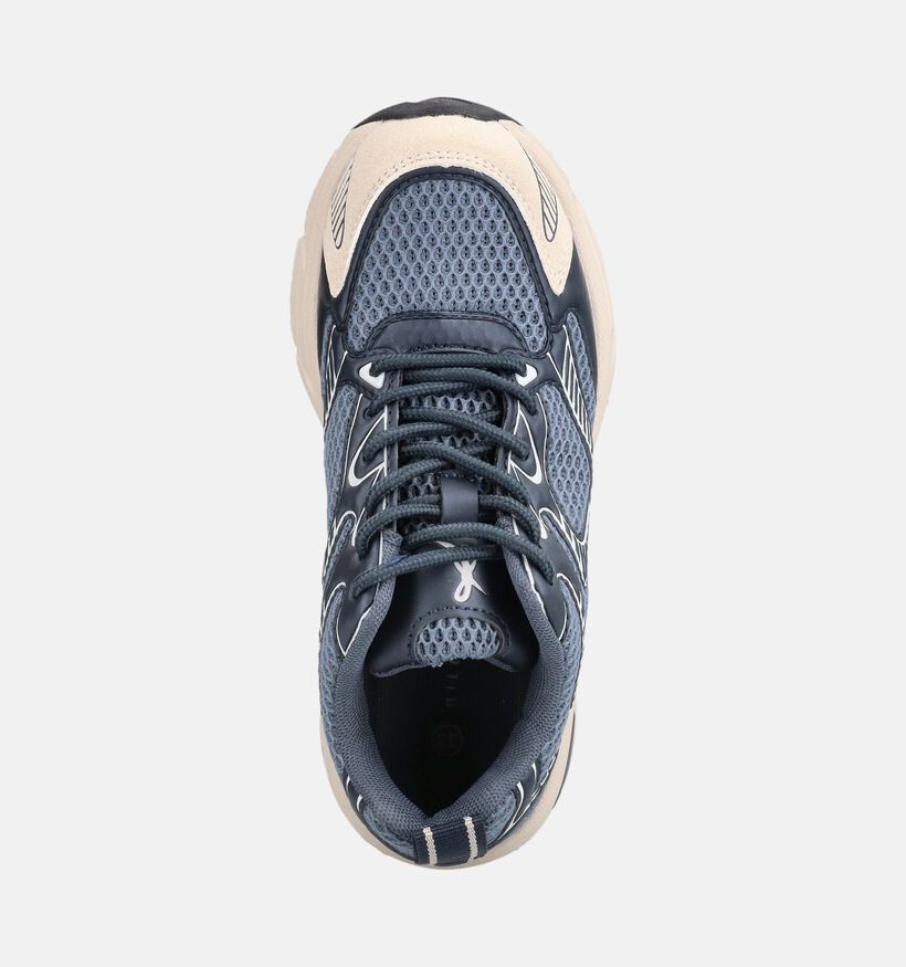 Milo & Mila Baskets en Bleu/Beige pour filles, gar&ccedil;ons (379235) - pour semelles orthop&eacute;diques