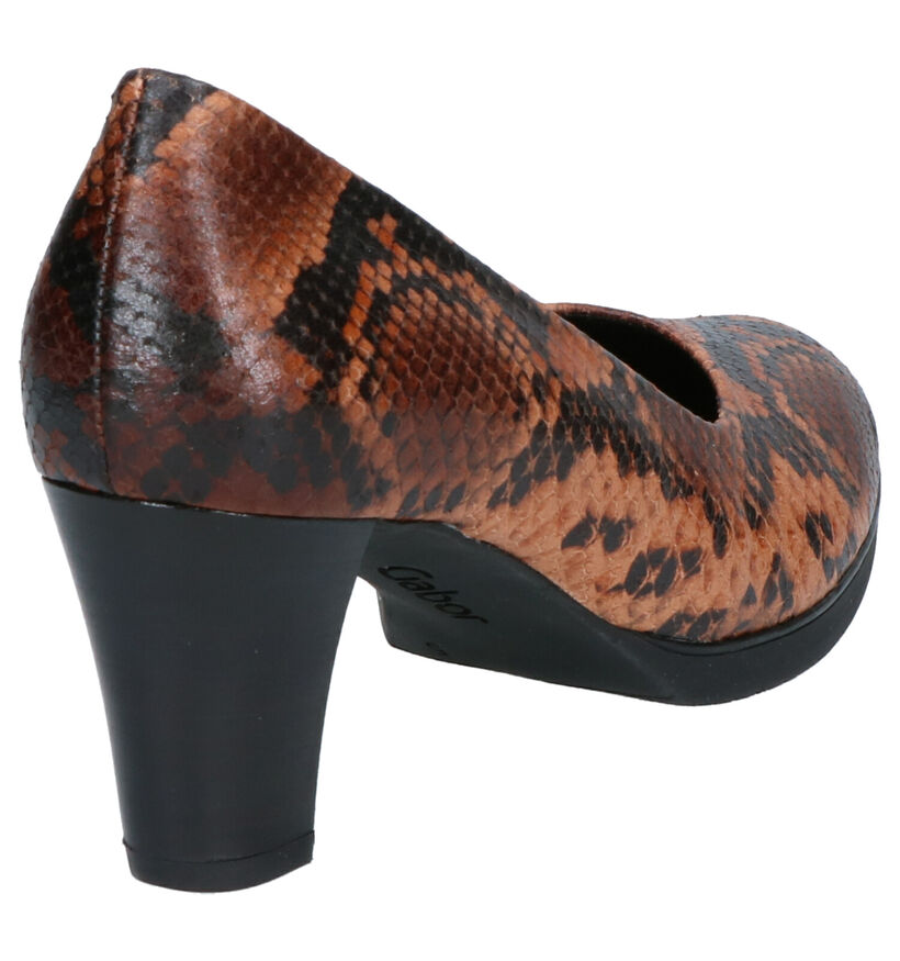 Gabor Bruine Pumps in leer (260197)