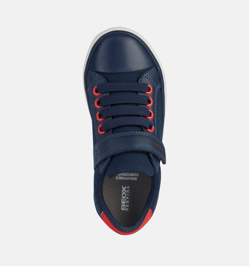 Geox Gisli Chaussures à scratch en Bleu pour garçons (351645) - pour semelles orthopédiques
