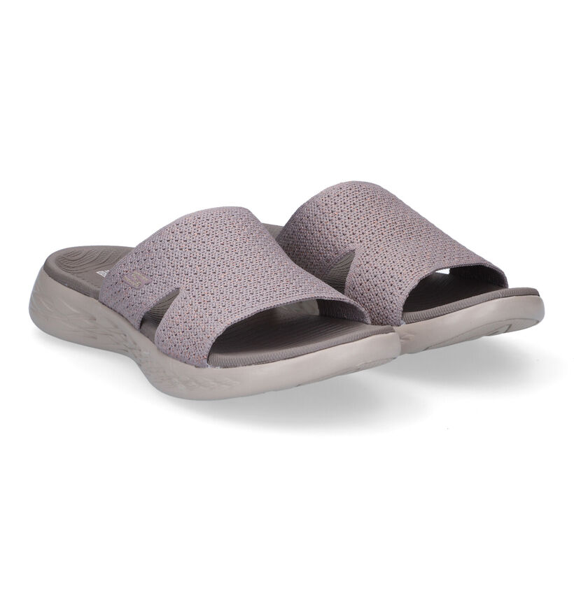 Skechers On The Go 600 Adore Taupe Slippers in stof (305302)