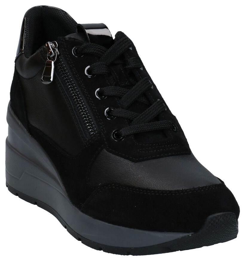 Geox Chaussures à lacets en Noir en cuir (278863)