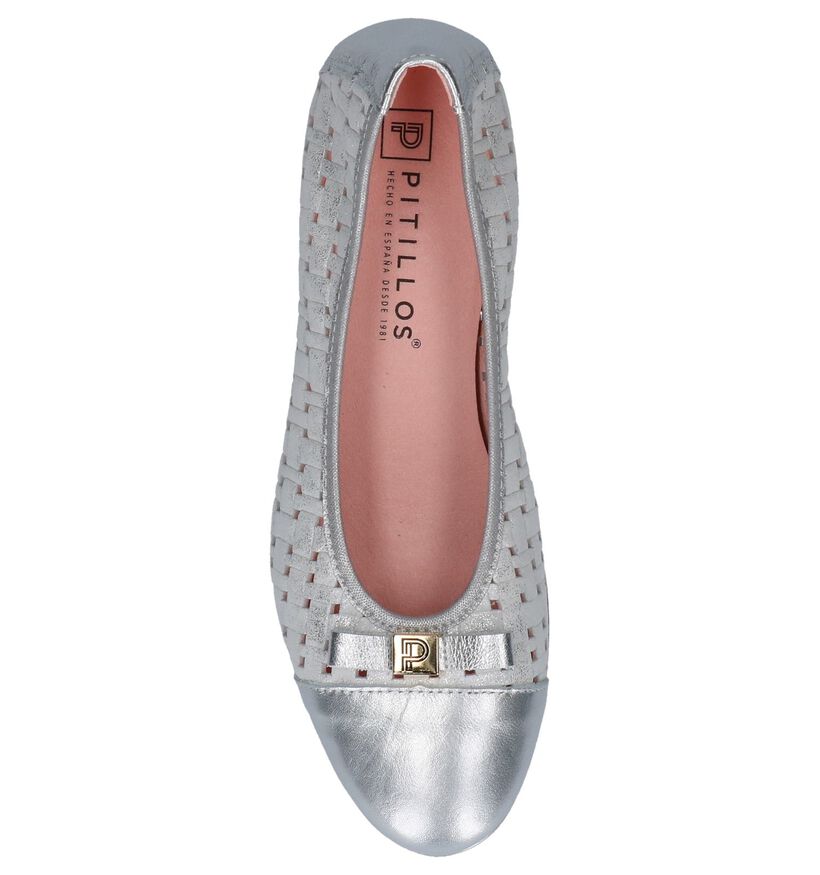 Zilveren Pumps met Sleehak Pitillos met Strik in leer (221354)