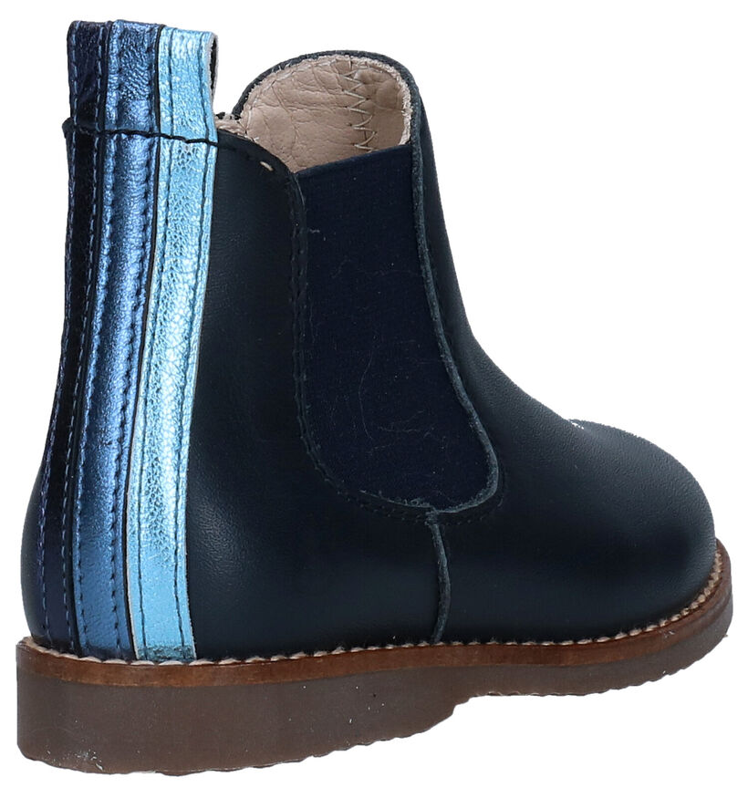 Beberlis Blauwe Bottines in leer (297318)