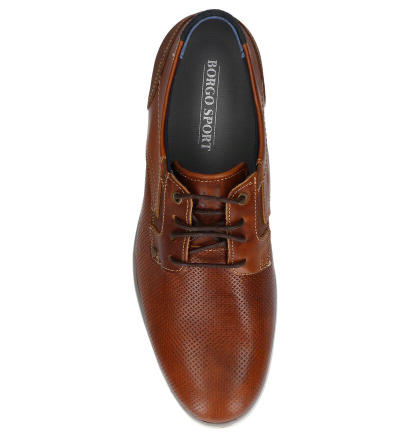 Cognac Casual Schoenen met Veters Borgo Sport Spaf in leer (209757)