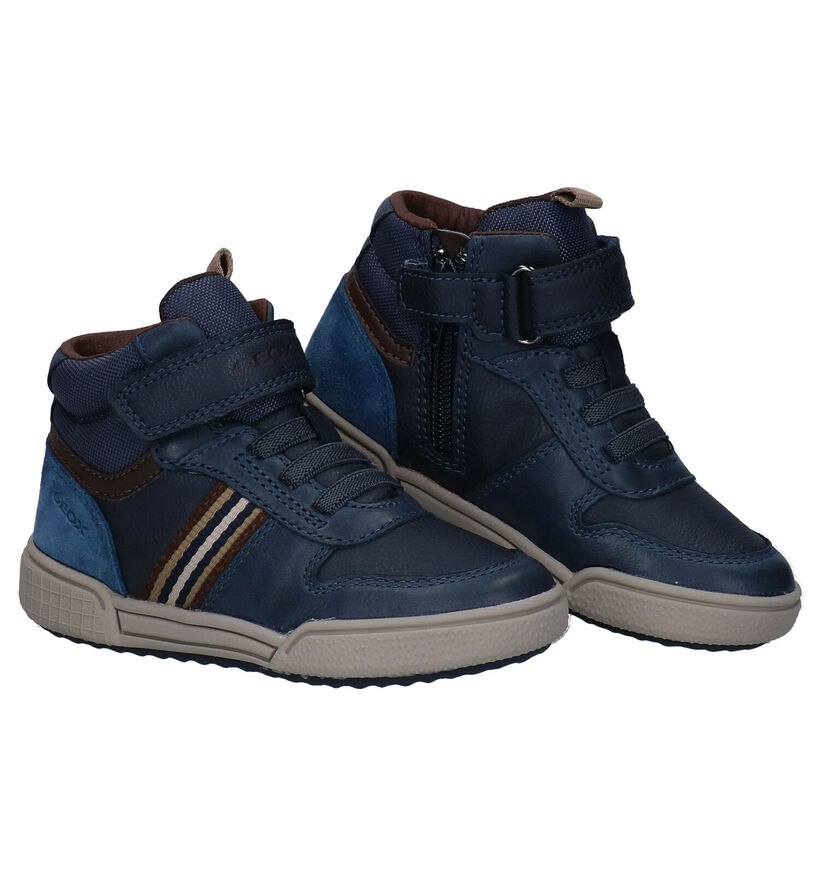 Geox Poseido Blauwe Hoge Schoenen in leer (278310)