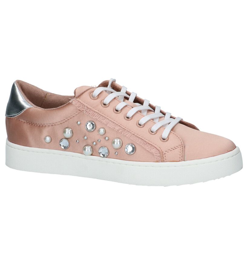 Roze Lage Geklede Sneakers Youh! in stof (212136)