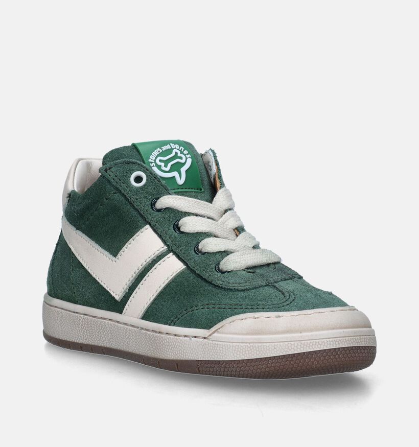 STONES and BONES Noles Groene Bottines voor jongens (348121) - geschikt voor steunzolen