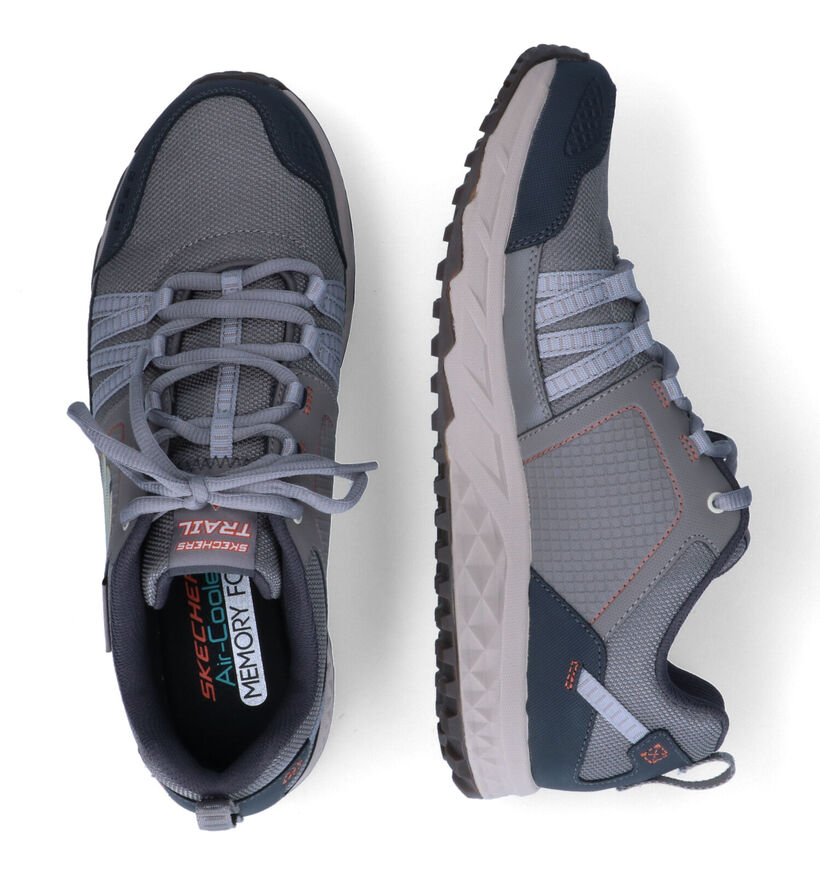 Skechers Escape Plan Grijze Wandelschoenen in stof (306015)