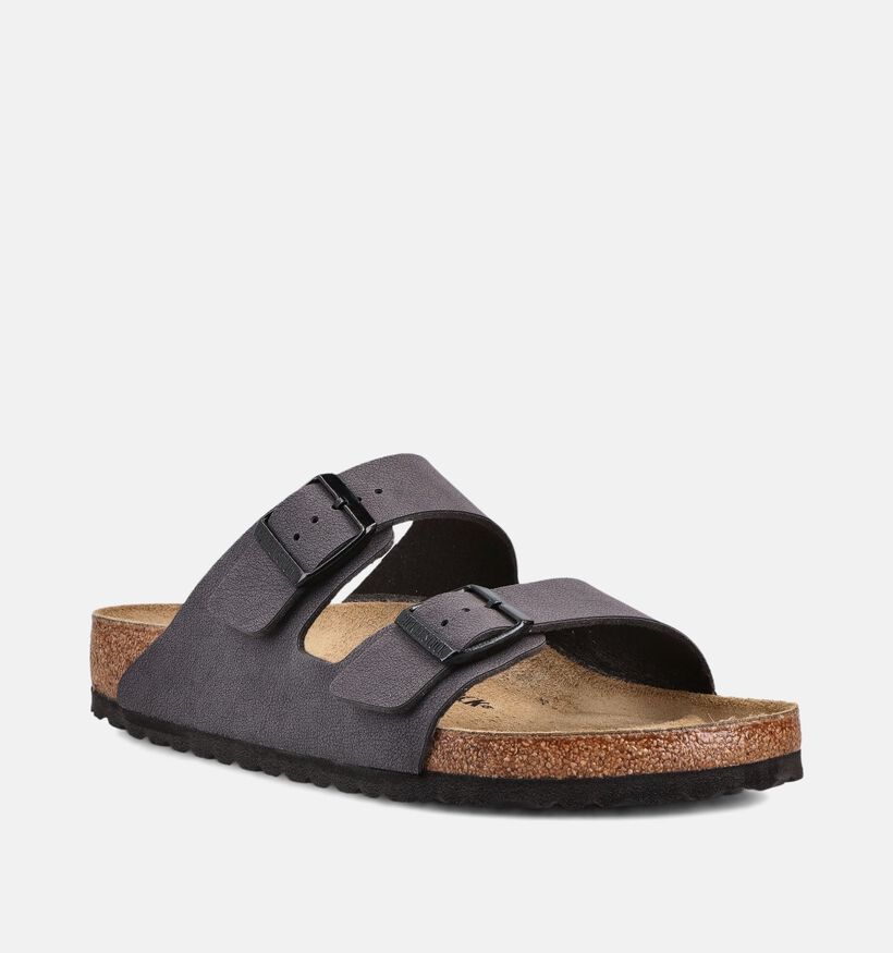 Birkenstock Arizona Nu-pieds en Gris fonc&eacute; pour hommes (382203)