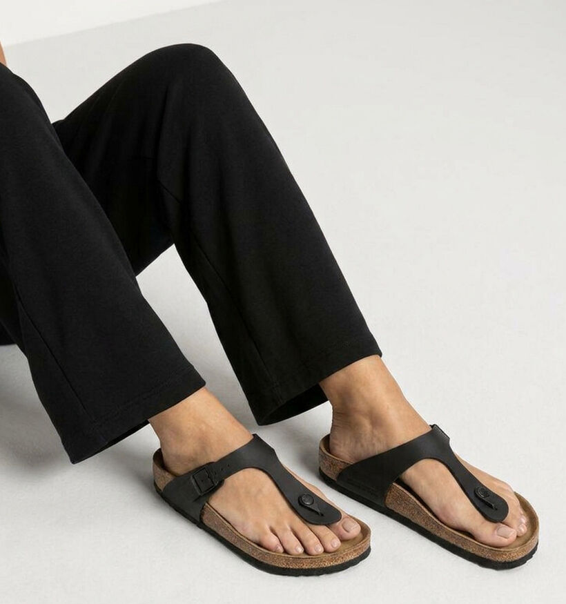 Birkenstock Gizeh Tongs en Noir pour femmes (369519)