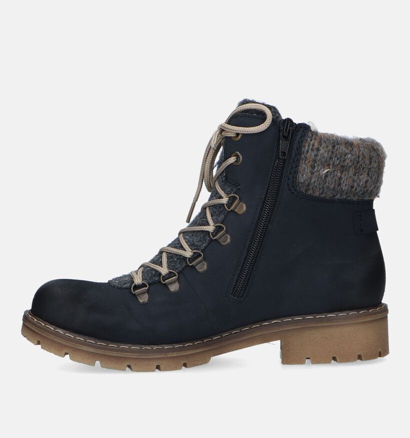 Rieker Blauwe Veterboots voor dames (331612) - geschikt voor steunzolen