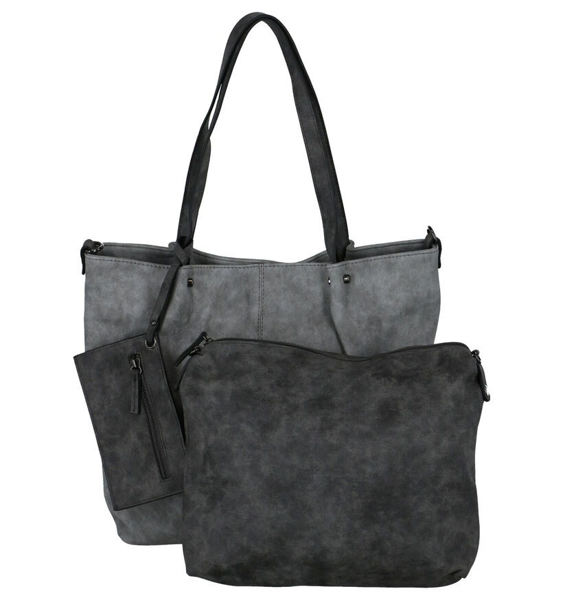 Emily & Noah Grijze Bag in Bag Shopper Tas in kunstleer (284365)