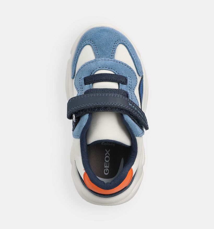 Geox Witte/Blauwe Sneakers voor jongens (368453) - geschikt voor steunzolen