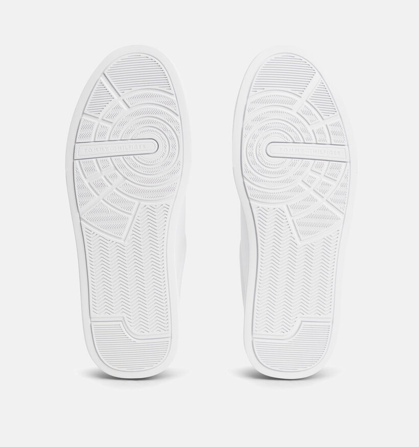 Tommy HilfigeR Court Leather Chaussures &agrave; lacets en Blanc pour hommes (374908) - pour semelles orthop&eacute;diques