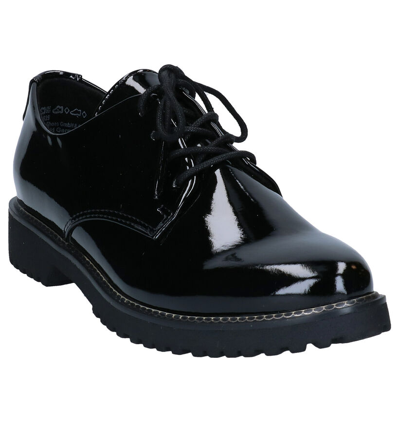 Marco Tozzi Feel Me Zwarte Veterschoenen in kunstleer (277623)