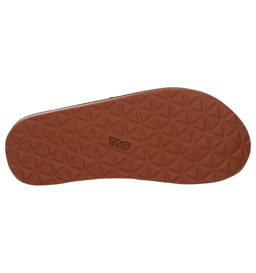 Teva Classic Flip Bruine Teenslipperrs in leer (270484)