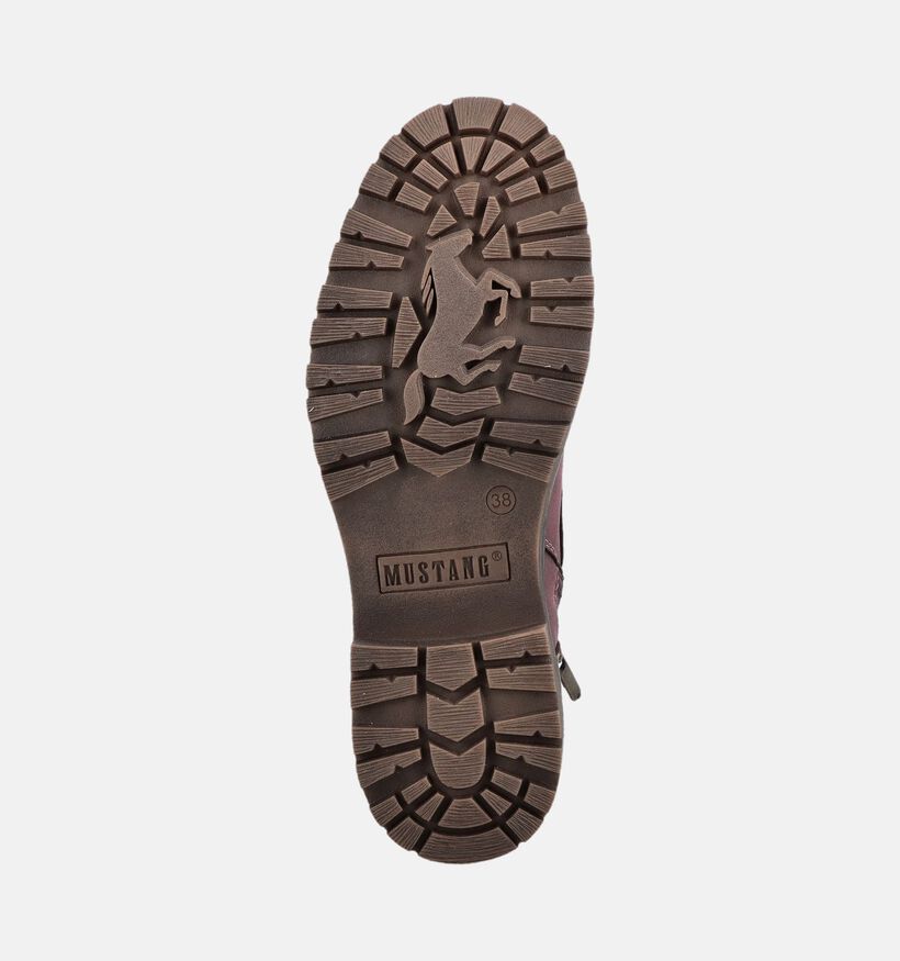 Mustang Boots &agrave; lacets en Bordeaux pour femmes (378903)