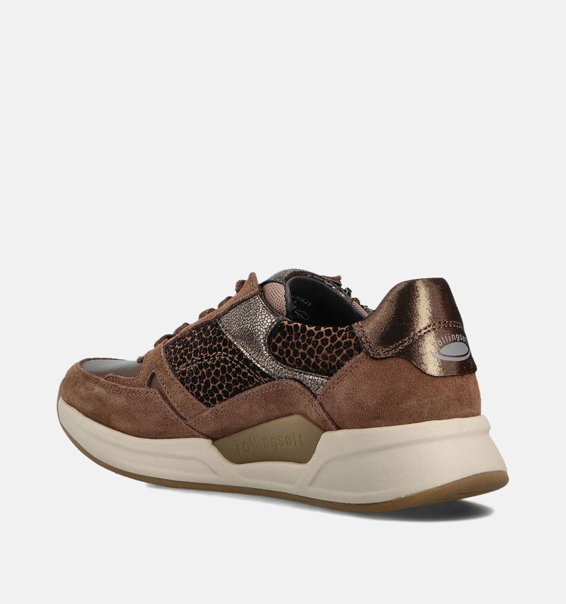Gabor Rollingsoft Bruine Veterschoenen voor dames (360326) - geschikt voor steunzolen