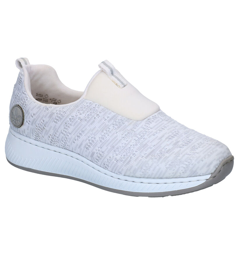 Rieker Chaussures slip-on en Blanc en textile (273637)