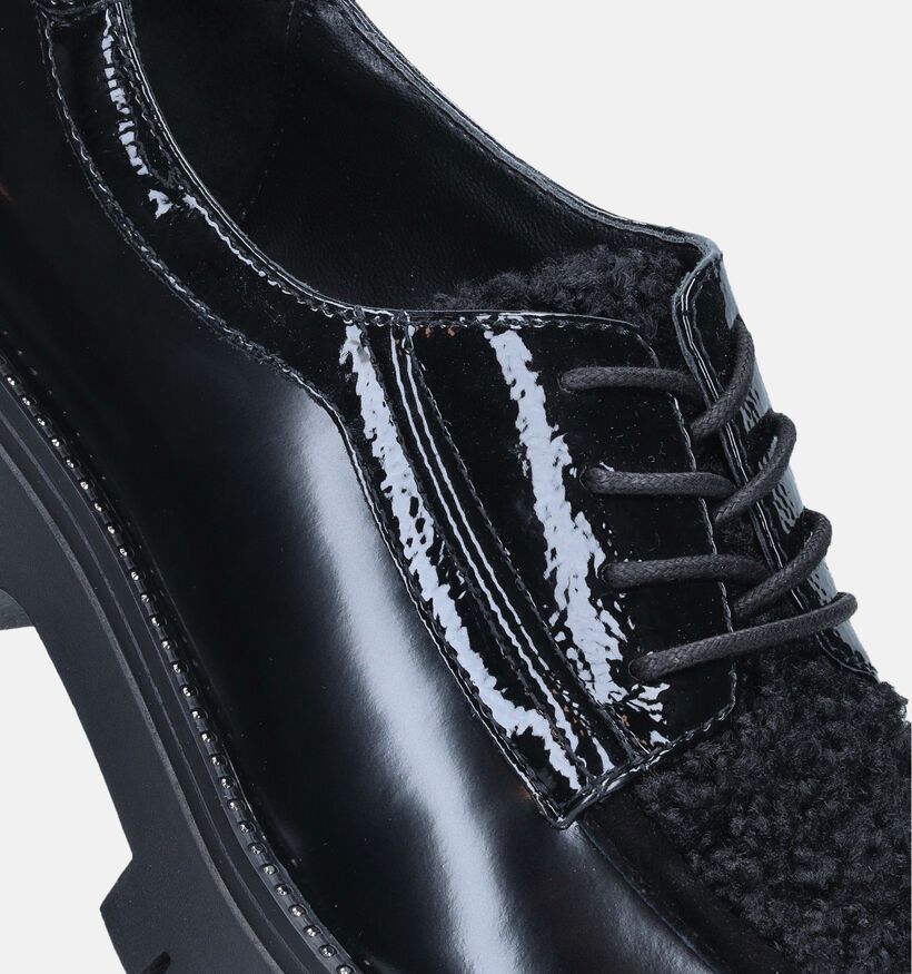 Regarde Le Ciel Laticia-01 Zwarte Chunky veterschoenen voor dames (347263)