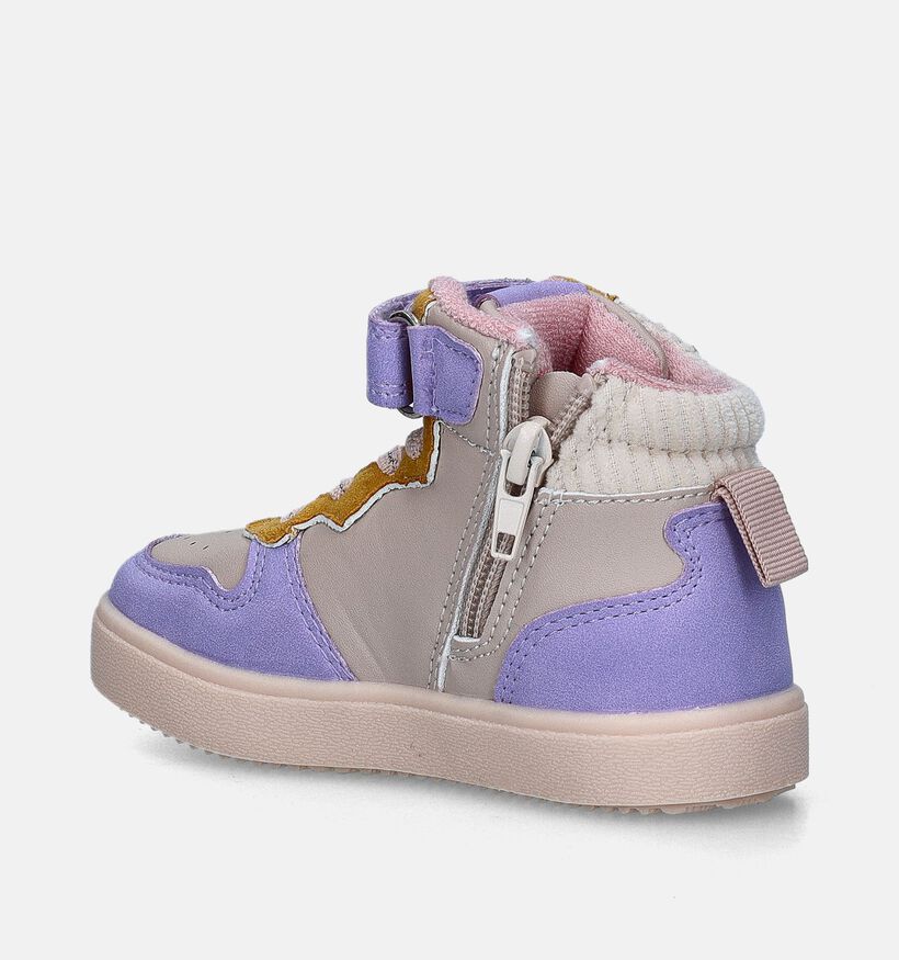 Milo & Mila Paarse Hoge sneakers voor meisjes (346937)